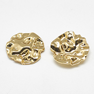 Brass Pendants, Flat Round, Real 18K Gold Plated, 18.5x19x4mm, Hole: 1mm(KK-S347-130)