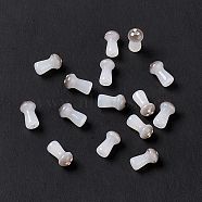 Opaque Glass Beads, Mushroom, Light Grey, 8x4.5mm, Hole: 1mm, about 96~98pcs/bag(GLAA-G089-01A)