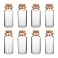 Glass Jar Bead Containers, with Cork Stopper, Wishing Bottle, Clear, 22x62mm, Bottleneck: 15mm in diameter, Capacity: 15ml(0.5 fl. oz)(CON-Q004)