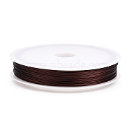 Tiger Tail Wire, Nylon-coated Stainless Steel, Coconut Brown, 0.8mm, about 59.05 Feet(18m)/roll, 10 rolls/group(TWIR-R005-0.8mm-05)