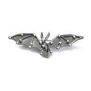 Alloy Glass Rhinestone Brooches, Enamel Pins, for Halloween, Bat, 24.5x69.5x11mm(JEWB-R017-11)
