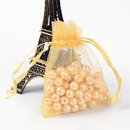 Organza Gift Bags with Drawstring, Jewelry Pouches, Wedding Party Christmas Favor Gift Bags, Goldenrod, 9x7cm(OP-R016-7x9cm-15)