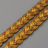 Elite Filigree Corrugated Lace Ribbon, Wave Shape, for Clothing Accessories, Gold, 1/4 inch(8mm), 17.5 yards/set(SRIB-PH0001-27)