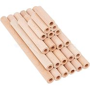4 Styles Unfinished Beech Wood Rods, Craft Stick, Hollow, Column, Tan, 5~20x1.5cm, Hole: 8mm, 38pcs/bag(WOOD-OC0002-53)