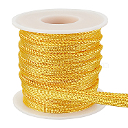 10 Yards Polyester Braided Cord Rope Trim, Lip Cord Trim Ribbons, for Clothes Sewing, Gold, 3/8 inch(9~10mm)(SRIB-AR0001-13)