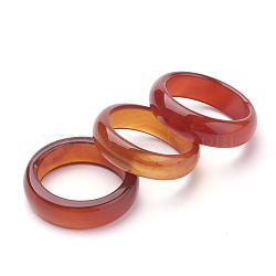 Natural Agate Rings, Dyed & Heated, Sienna, 6mm, Size 6~12(16~22mm)(G-S279-42D)