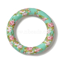 Silicone Beads, Ring, Aquamarine, 65x10mm, Hole: 3mm(SIL-Z010-04G)