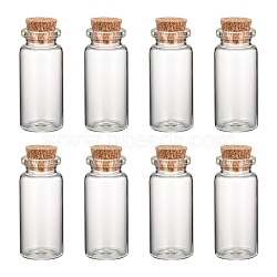 Glass Jar Bead Containers, with Cork Stopper, Wishing Bottle, Clear, 2.2x6.2cm, Bottleneck: 1.5cm in diameter, Capacity: 15ml(0.5 fl. oz)(CON-Q004)