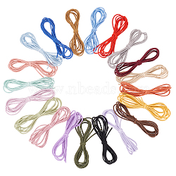 20Strands 20 Colors Nylon Elastic Cords, for DIY Hair Accessories, Round, Mixed Color, 2.5mm, about 2.19 Yards(2m)/strand, 1strand/color(EC-BC0001-45)