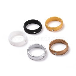 Silicone Finger Rings, with Rhinestone, Mixed Color, US Size 6, Inner Diameter: 17mm, 5pcs/bag(RJEW-H547-08B)