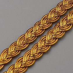 Elite Filigree Corrugated Lace Ribbon, Wave Shape, for Clothing Accessories, Gold, 1/4 inch(8mm), 17.5 yards/set(SRIB-PH0001-27)