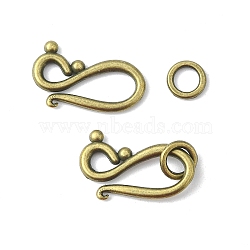 Tibetan Style Toggle Clasp, Zinc Alloy Toggle Clasp, Lead Free, Cadmium Free and Nickel Free, Antique Bronze, Hook: 12x20.5mm, Eye: 7.5mm, Hole: 5mm(MLF1277Y-NF)