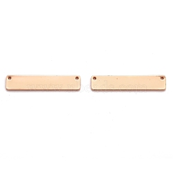 Brass Links Connectors, Stamping Blank Tag, Rectangle, Rose Gold, 34x7mm(KK-E785-37RG)