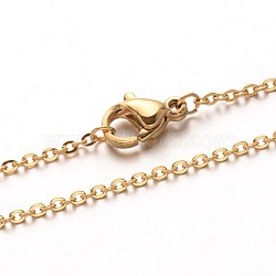Ion Plating(IP) 304 Stainless Steel Cable Chain Necklaces, with Lobster Claw Clasps, Golden, 19.69 inch(50cm).(NJEW-M124-01G-01)