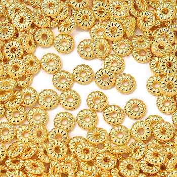 Tibetan Style Spacer Beads, Cadmium Free & Nickel Free & Lead Free, Donut, Golden, 7x2mm, Hole: 2mm