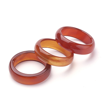 Natural Agate Rings, Sienna, Size 6~12(16~22mm)