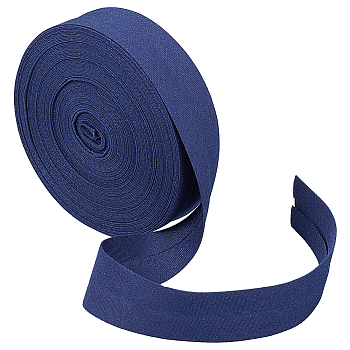 10M Polycotton Fold Over Ribbons, Flat, Prussian Blue, 3/4 inch(20mm), about 10.94 Yards(10m)/Bag