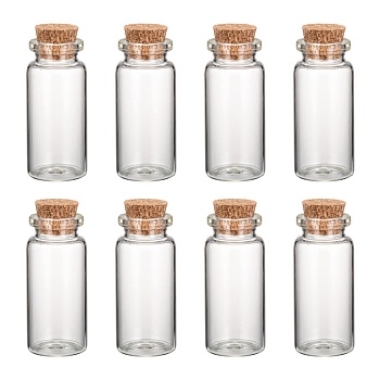Glass Jar Bead Containers, with Cork Stopper, Wishing Bottle, Clear, 22x62mm, Bottleneck: 15mm in diameter, Capacity: 15ml(0.5 fl. oz)