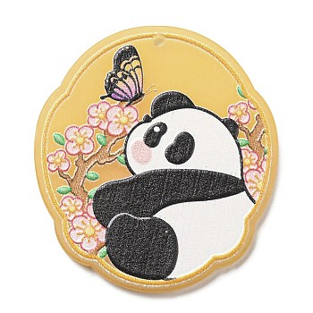 Acrylic Pendants, Panda, Butterfly, 39.5x36x2.4mm, Hole: 1.4mm