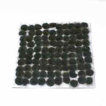 Faux Mink Fur Ball Decoration, Pom Pom Ball, For DIY Craft, Dark Olive Green, 2~2.5cm, about 100pcs/board