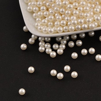 Imitation Pearl Acrylic Beads, No Hole, Round, Beige, 3mm, about 10000pcs/bag