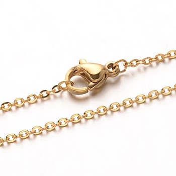 Ion Plating(IP) 304 Stainless Steel Cable Chain Necklaces, with Lobster Claw Clasps, Golden, 19.69 inch(50cm).