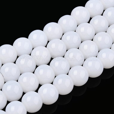 Creamy White Round Glass Beads
