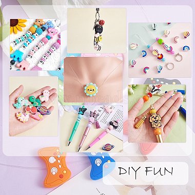 10Pcs 10 Colors Silicone Focal Beads(JX739A)-6