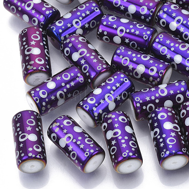 20mm Purple Column Glass Beads