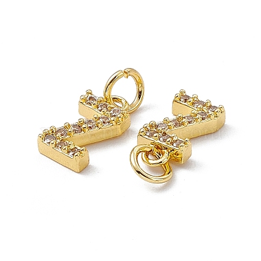 Véritable micro-pavé en laiton plaqué 18k or véritable breloques en zircone cubique transparente(KK-E068-VB452-Z)-3