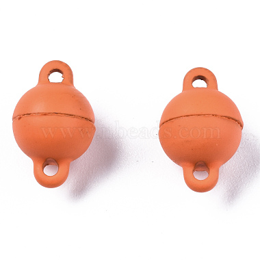 Spray Painted Alloy Magnetic Clasps with Loops(PALLOY-T080-20-NR)-2