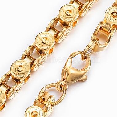 304 Stainless Steel Chain Necklaces(NJEW-H445-03G)-2