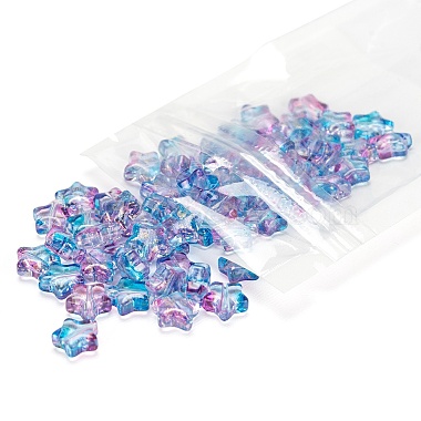 Spray Painted Transparent Glass Beads(GLAA-FS0001-01A)-2