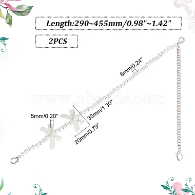 2Pcs Adjustable ABS Imitation Pearl Beaded Bag Straps(DIY-AR0003-16C)-2