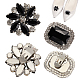 2 Pairs 2 Style Flower & Rectangle Glass Rhinestone Shoe Decoration(AJEW-AR0001-80)-1