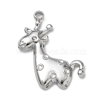 304 Stainless Steel Pendants, Giraffe Charms, Stainless Steel Color, 19x15x2mm, Hole: 1.4mm(SA-B007-03P-B)