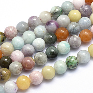 Natural Mixed Stone Beads Strands, Round, 8mm, Hole: 1mm, about 49pcs/strand, 15.5 inch(39.5cm)(G-K224-05-8mm)