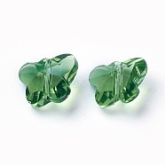 Transparent Glass Beads, Faceted, Butterfly, Yellow Green, 8x10x5.5mm, Hole: 1mm(GLAA-P037-02A-09)