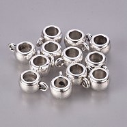 Tibetan Style Hangers, Bail Beads, Lead Free & Cadmium Free & Nickel Free, Barrel, Antique Silver, about 11.5mm long, 8mm wide, 5.5mm thick, 4.8mm inner diameter, hole: 2mm(X-LF10439Y-NF)