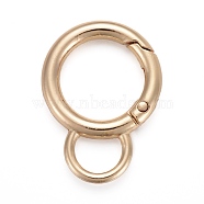 Alloy Spring Gate Ring, with Loop, Circle Key Rings, for Handbag Ornaments Decoration, Cadmium Free & Lead Free, Golden, 38x29x4mm, Hole: 10.5x7mm(KEYC-H109-03A-G)