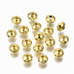 CCB Plastic Beads, Faceted, Rondelle, Golden, 6x4.5mm, Hole: 1.4mm , about 650pcs/50g(X-CCB-T011-34G)