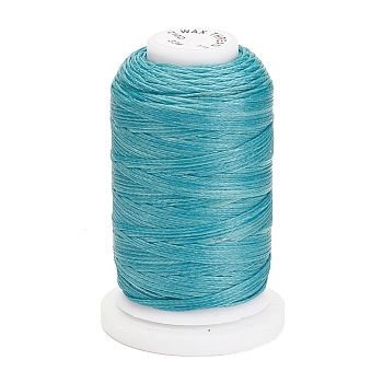 Waxed Polyester Cord, Flat, Dark Turquoise, 1mm, about 76.55 yards(70m)/roll