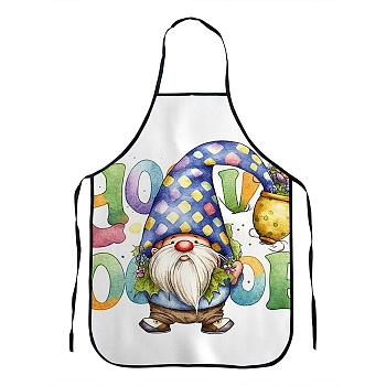 Easter Theme Polyester Sleeveless Apron, with Double Shoulder Belt, Royal Blue, 800x600mm