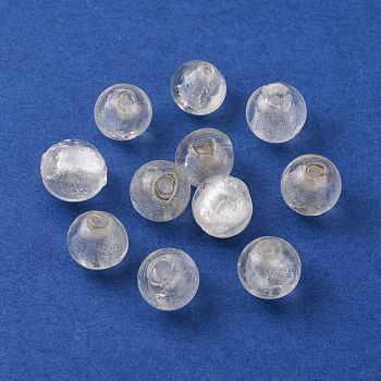 Handmade Silver Foil Glass Beads, Round, Clear, about 12mm in diameter, hole: 2mm