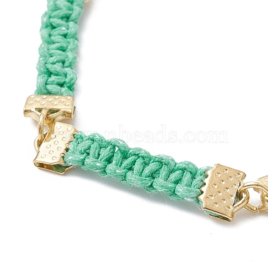 Braided Waxed Polyester Rectangle Link Chain Bracelets(BJEW-JB10000-01)-3