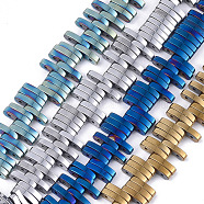 Vacuum Plating Electroplate Non-magnetic Synthetic Hematite Multi- Strand Links, Oval, Mixed Color, 10x2.5x3.5mm, Hole: 1mm, about 179~180pcs/strand, 16.1 inch(G-S352-13)