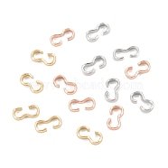 Brass Quick Link Connectors, Chain Findings, Number 3 Shaped Clasps, Long-Lasting Plated, Mixed Color, Mixed Color, 7x4x1mm, Inner Diameter: 6x2.4mm(KK-H760-03)