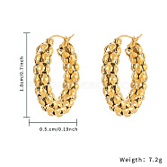 304 Stainless Steel Hoop Earrings for Women, Golden, 18x5mm(KF1532-1)