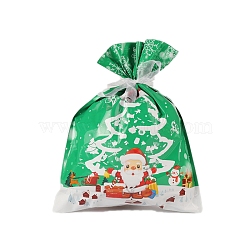 PE Plastic Baking Bags, Drawstring Bags, with Ribbon, for Christmas Wedding Party Birthday Engagement Holiday Favor, Santa Claus Pattern, 320x240mm(BAKE-PW0007-166K)