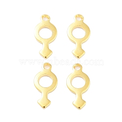 304 Stainless Steel Charms, Male Gender Sign Charm, Real 18K Gold Plated, 12.5x6x1mm, Hole: 1.4mm(STAS-K274-03G)
